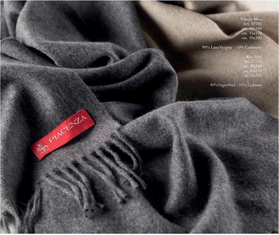 70x200 90% Lana Vergine - 10% Cashmere Mica