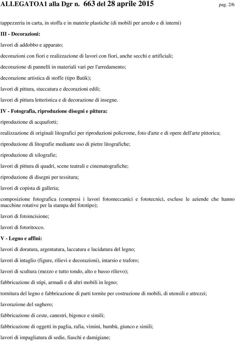 fiori, anche secchi e artificiali; decorazione di pannelli in materiali vari per l'arredamento; decorazione artistica di stoffe (tipo Batik); lavori di pittura, stuccatura e decorazioni edili; lavori