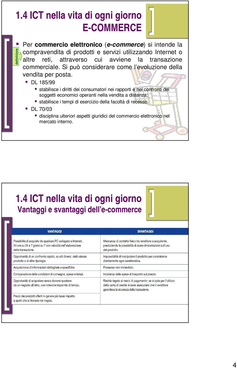 DL 185/99 stabilisce i diritti dei consumatori nei rapporti e nei confronti dei soggetti economici operanti nella vendita a distanza;