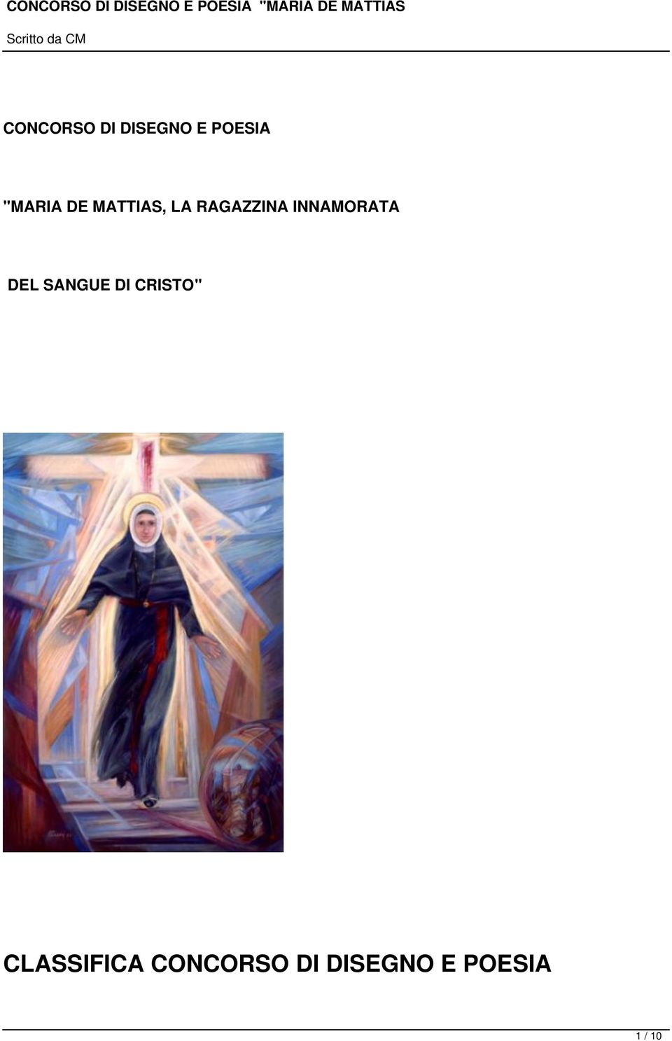 INNAMORATA DEL SANGUE DI CRISTO"