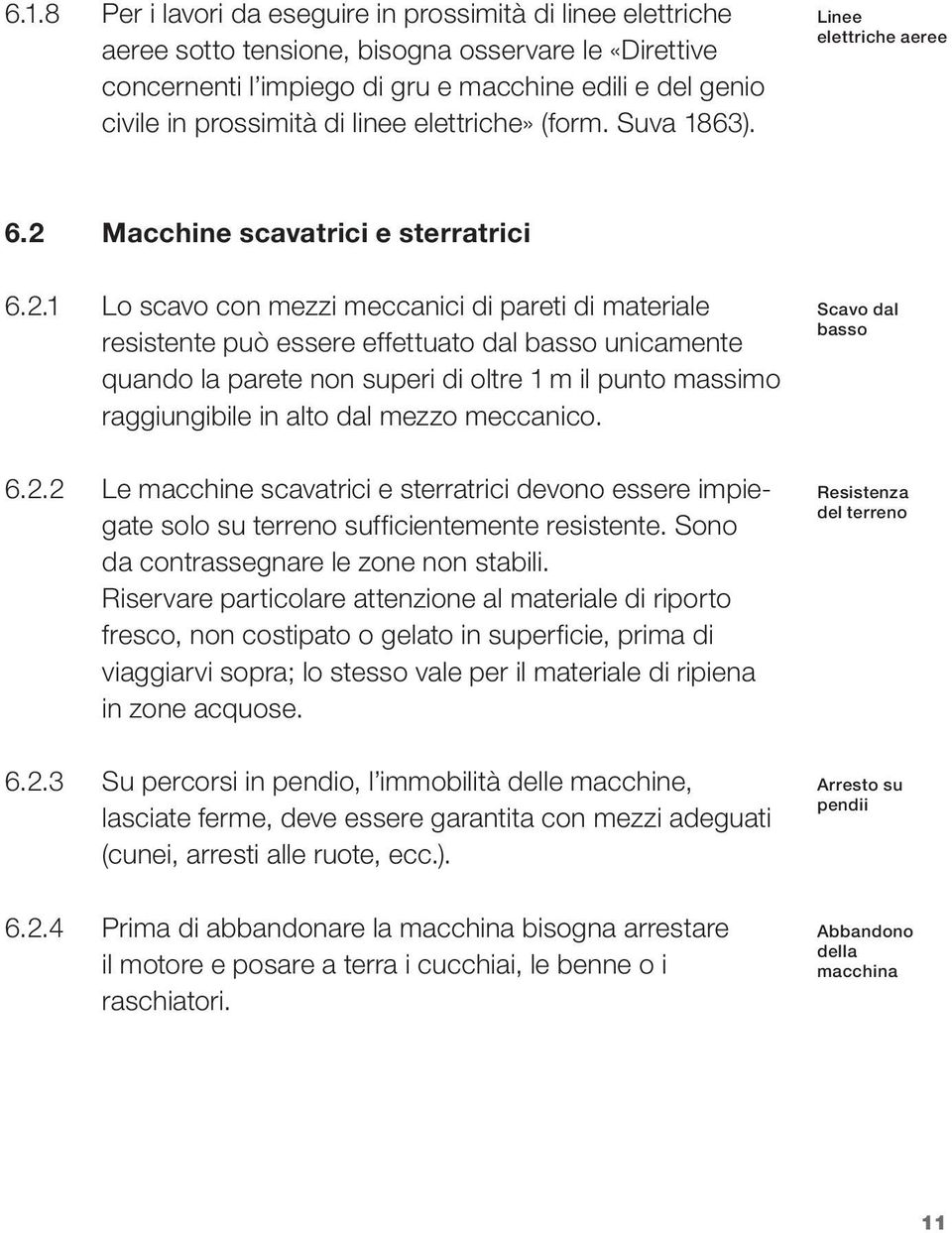 Macchine scavatrici e sterratrici 6.2.