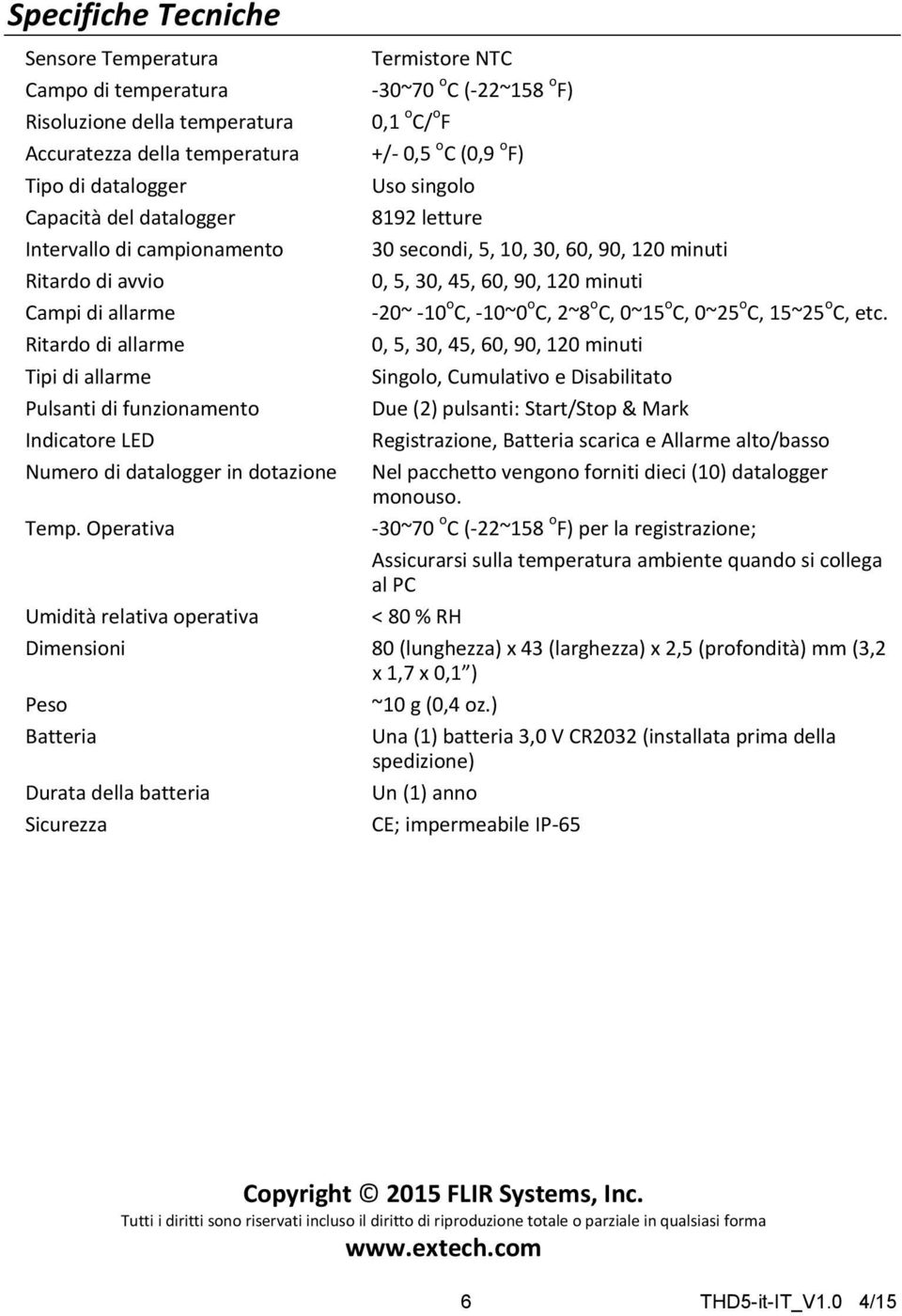 20~ 10 o C, 10~0 o C, 2~8 o C, 0~15 o C, 0~25 o C, 15~25 o C, etc.