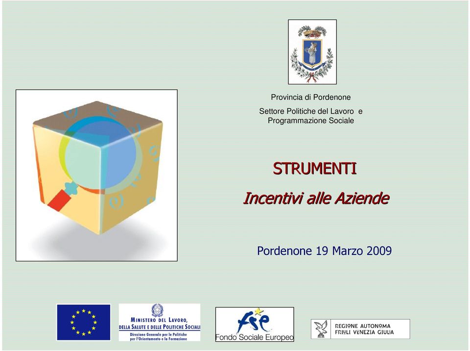 Programmazione Sociale STRUMENTI