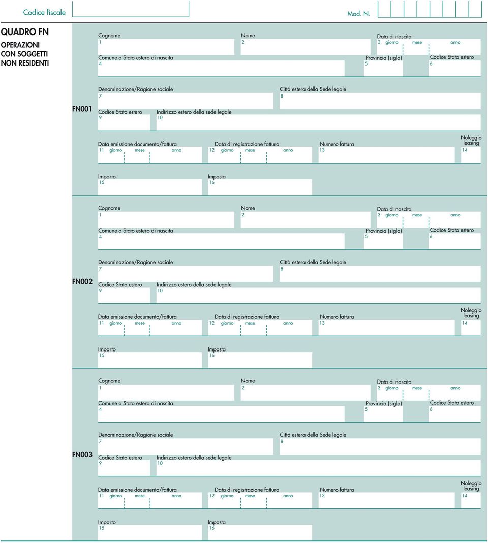 estera della Sede legale  estera della Sede legale FN00 0 Data emissione documento/ giorno mese anno giorno mese