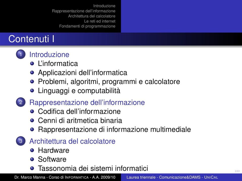 Rappresentazione di informazione multimediale 3