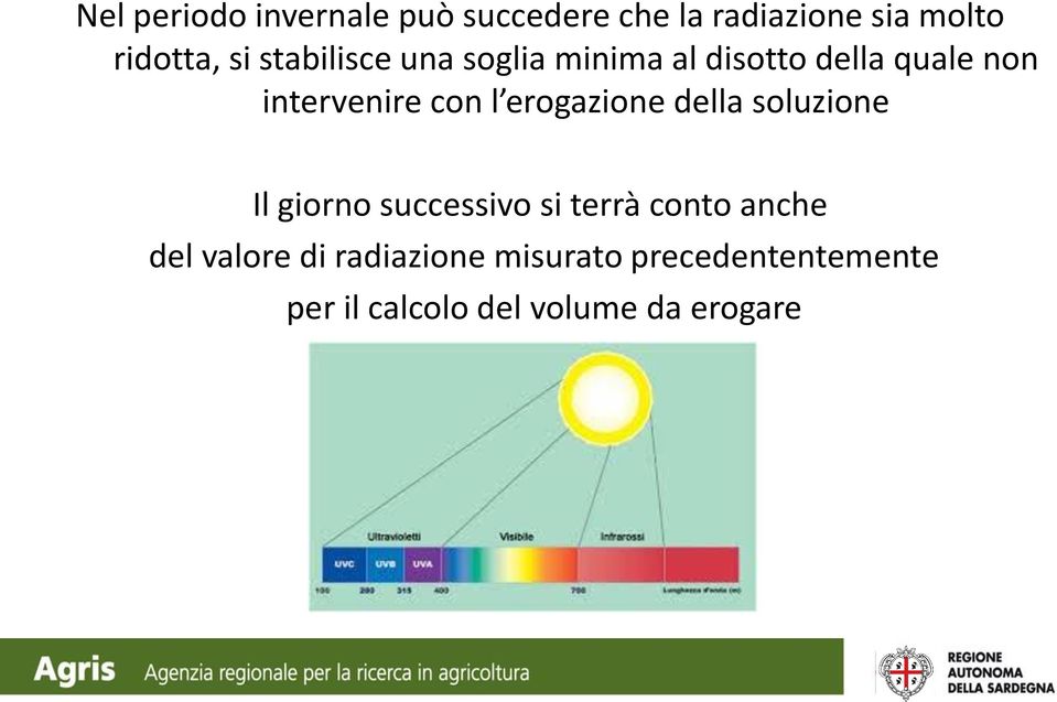 erogazione della soluzione Il giorno successivo si terrà conto anche del