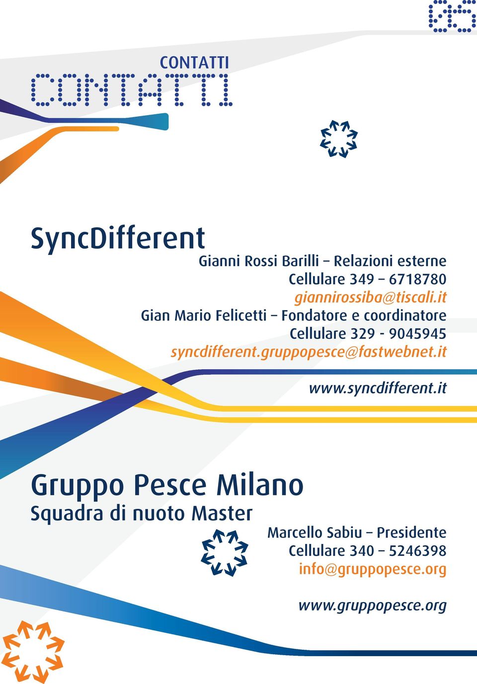 it Gian Mario Felicetti Fondatore e coordinatore Cellulare 329-9045945 syncdifferent.