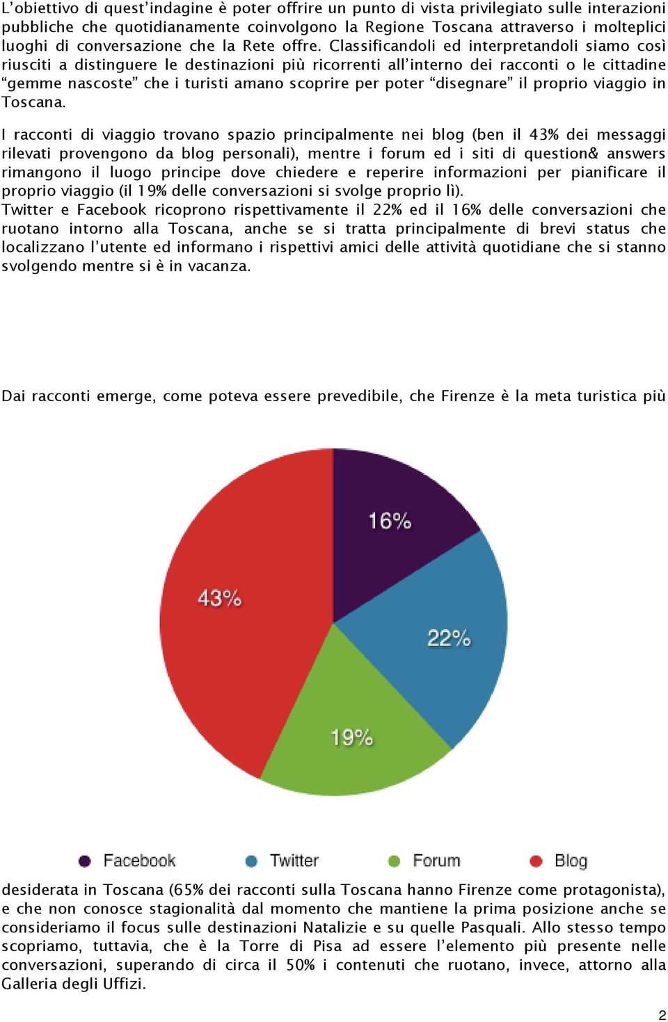 Classificandoli ed interpretandoli siamo così riusciti a distinguere le destinazioni più ricorrenti all interno dei racconti o le cittadine gemme nascoste che i turisti amano scoprire per poter