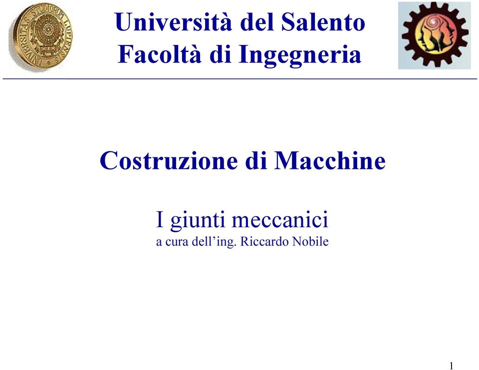 Macchine I giunti meccanici a