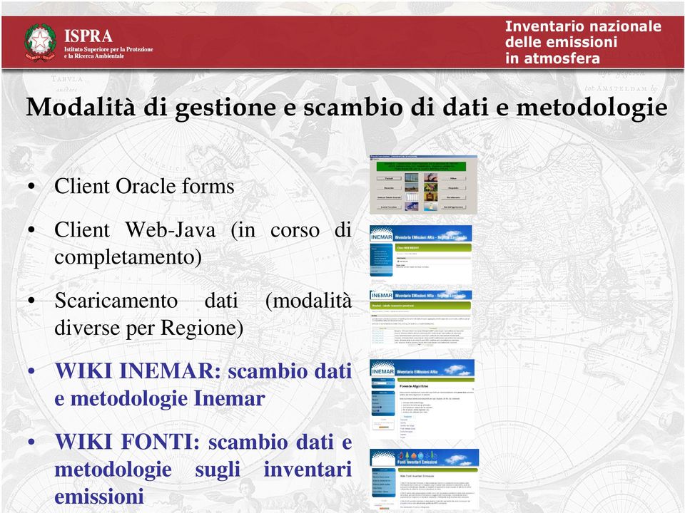 (modalità diverse per Regione) WIKI INEMAR: scambio dati e