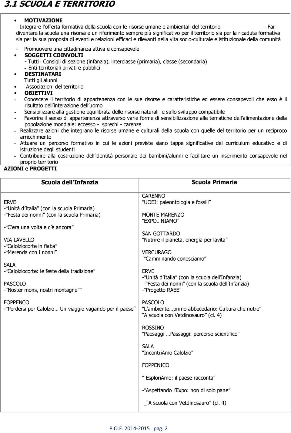 una cittadinanza attiva e consapevole SOGGETTI COINVOLTI - Tutti i Consigli di sezione (infanzia), interclasse (primaria), classe (secondaria) - Enti territoriali privati e pubblici DESTINATARI Tutti