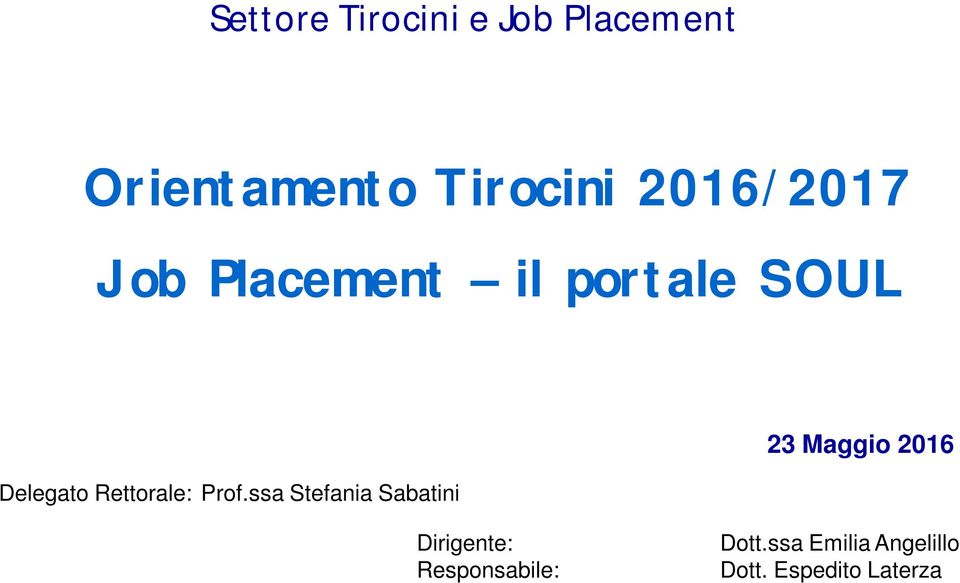 Rettorale: Prof.