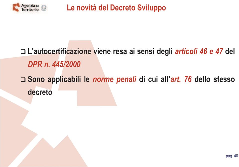 degliarticoli46e47 del DPR n.