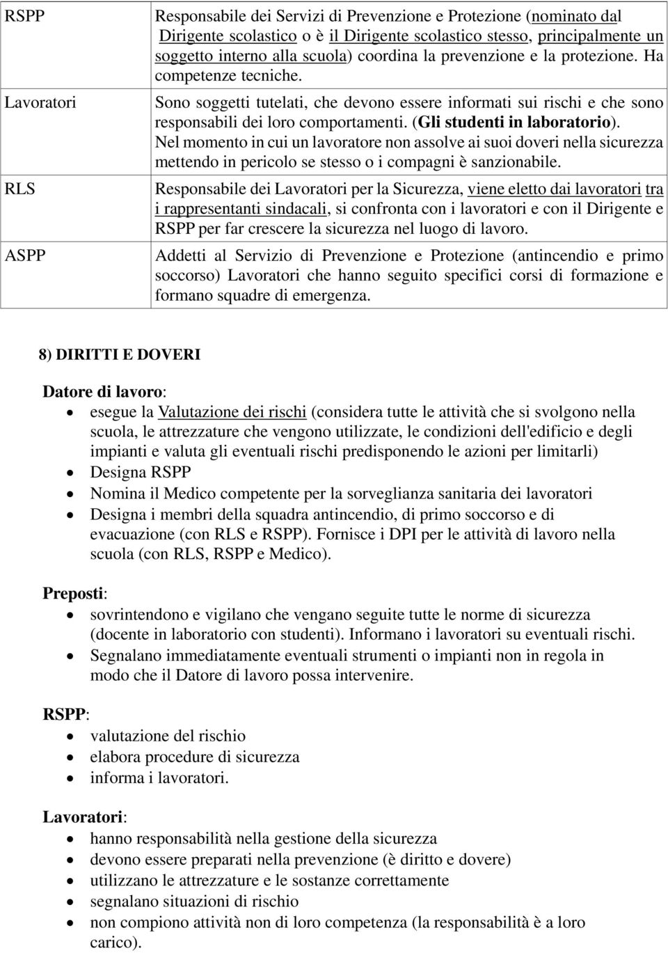 (Gli studenti in laboratorio). Nel momento in cui un lavoratore non assolve ai suoi doveri nella sicurezza mettendo in pericolo se stesso o i compagni è sanzionabile.