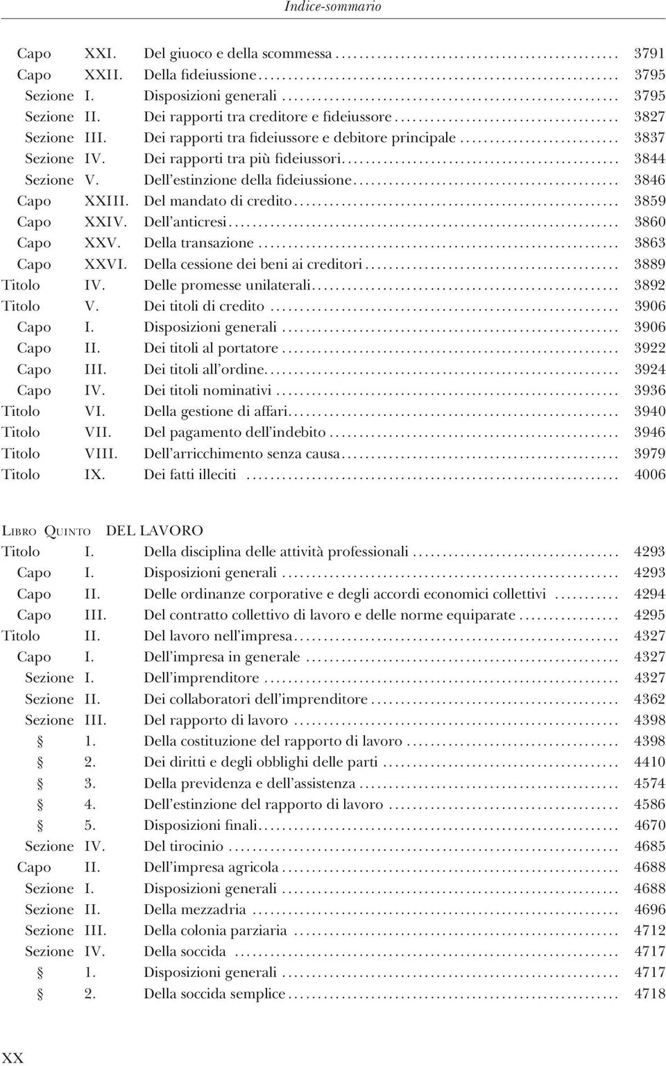 Dei rapporti tra più fideiussori............................................... 3844 Sezione V. Dell estinzione della fideiussione............................................. 3846 Capo XXIII.