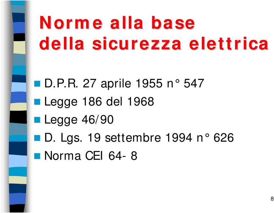 27 aprile 1955 n 547 Legge 186 del