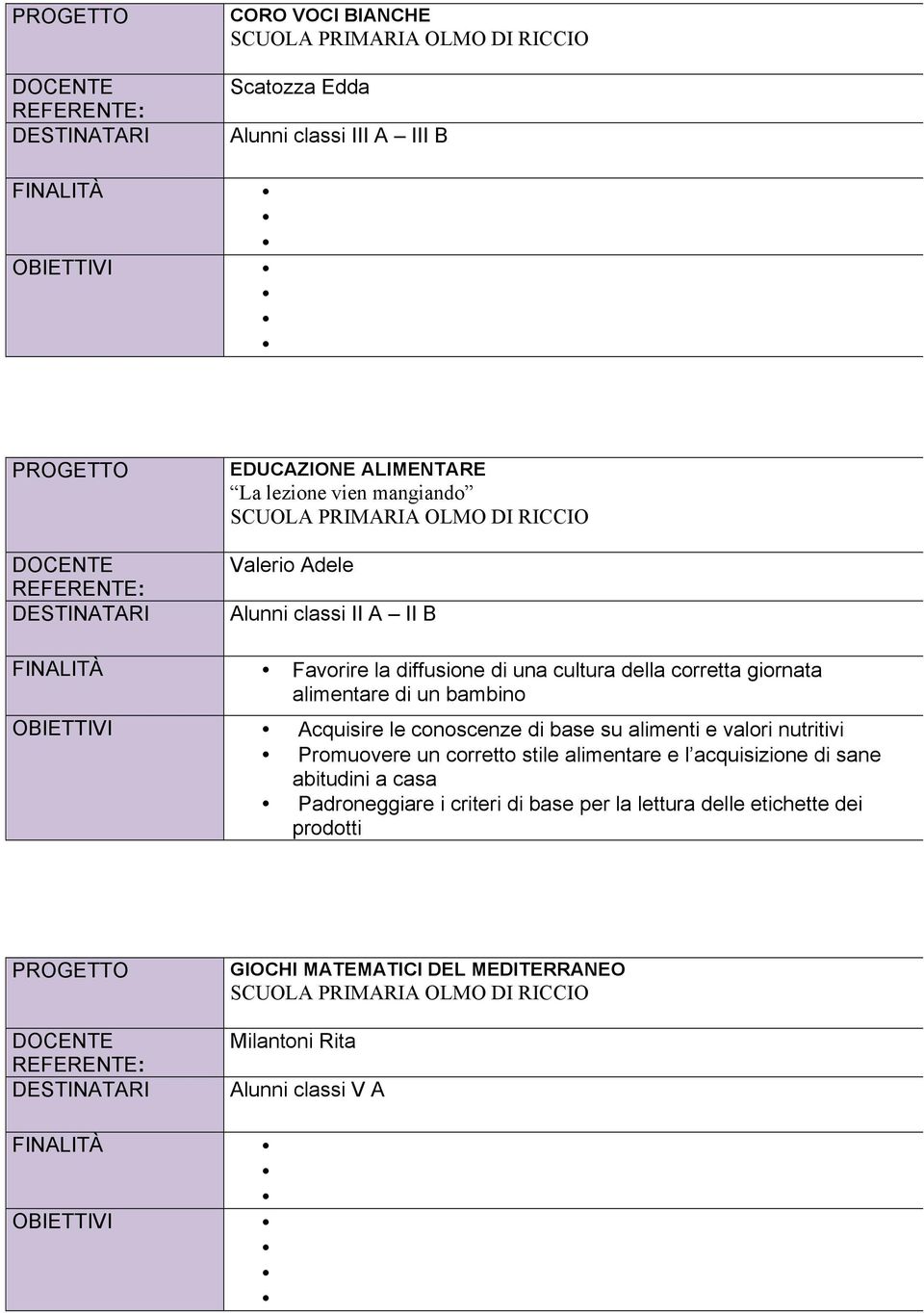 alimenti e valori nutritivi Promuovere un corretto stile alimentare e l acquisizione di sane abitudini a casa Padroneggiare