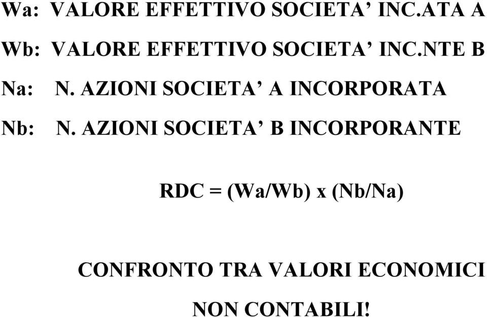 AZIONI SOCIETA A INCORPORATA N.