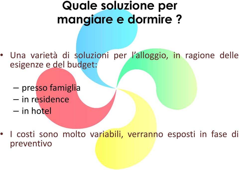 delle esigenze e del budget: presso famiglia in