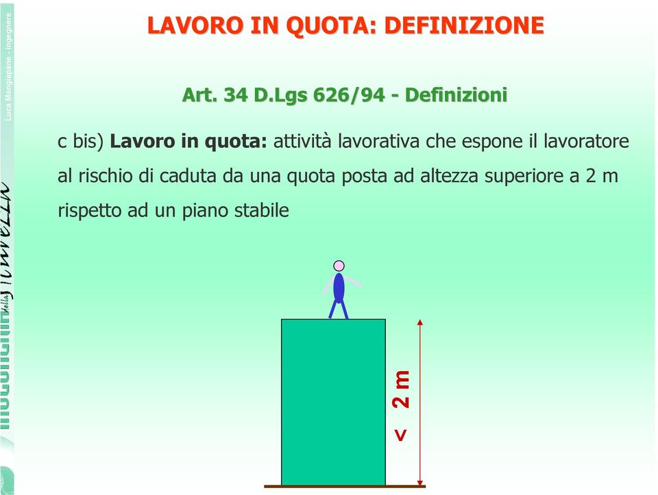 lavorativa che espone il lavoratore al rischio di caduta