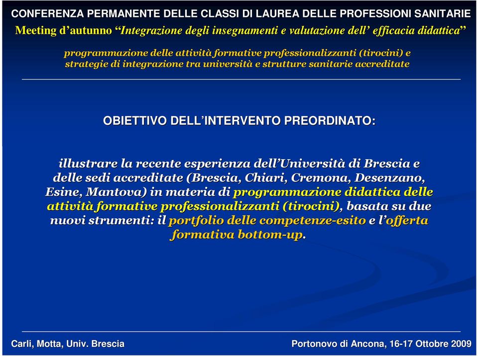 materia di programmazione didattica delle attività formative professionalizzanti (tirocini),,