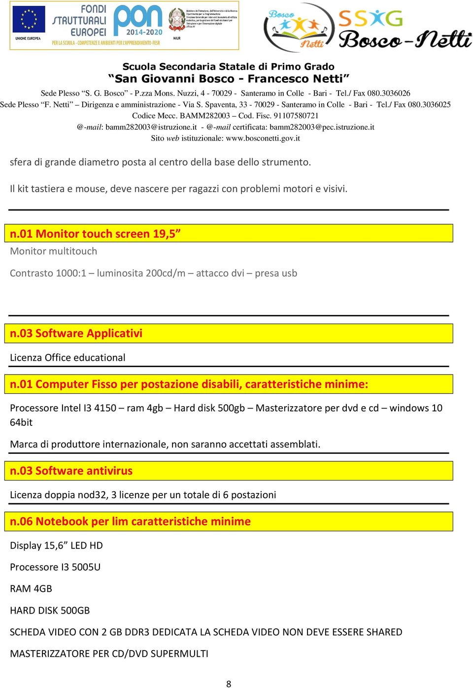 03 Software Applicativi Licenza Office educational n.