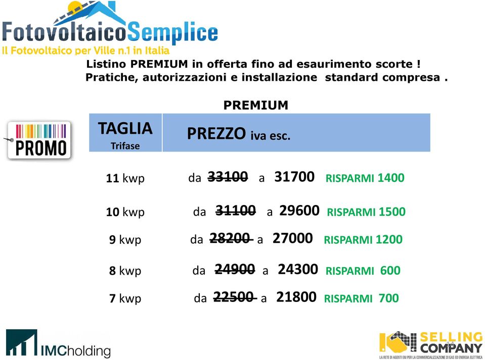 TAGLIA Trifase PREMIUM PREZZO iva esc.