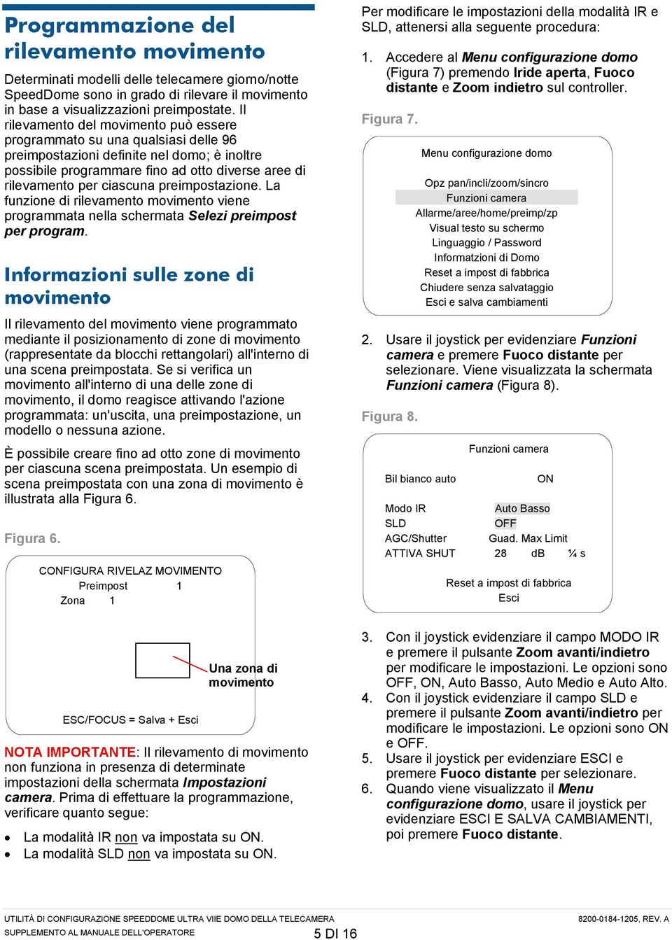 La funzione di rilevamento movimento viene programmata nella schermata Selezi preimpost per program.