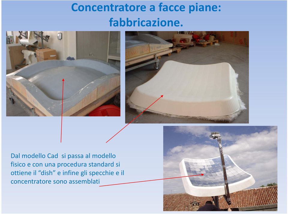 infine gli specchie e il concentratore sono