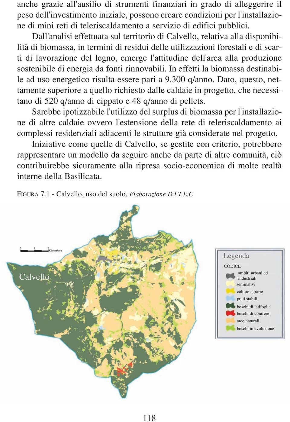 Dall'analisi effettuata sul territorio di Calvello, relativa alla disponibilità di biomassa, in termini di residui delle utilizzazioni forestali e di scarti di lavorazione del legno, emerge