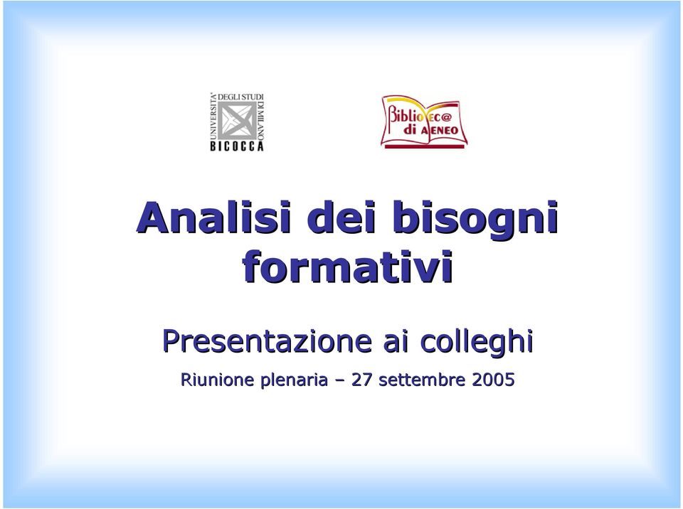 Presentazione ai