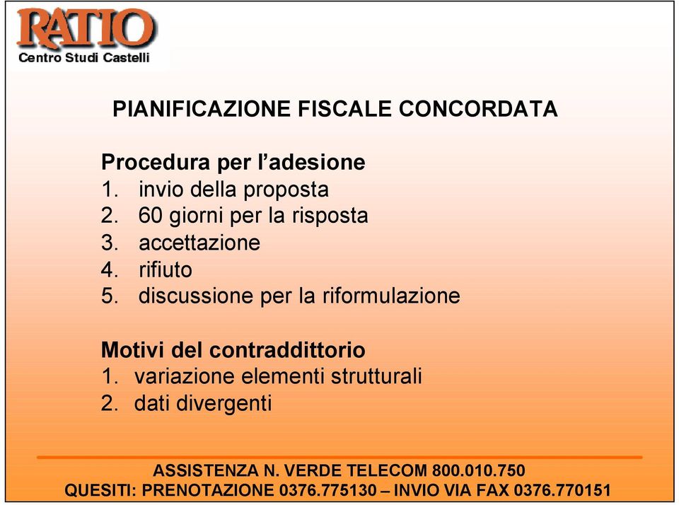 accettazione 4. rifiuto 5.