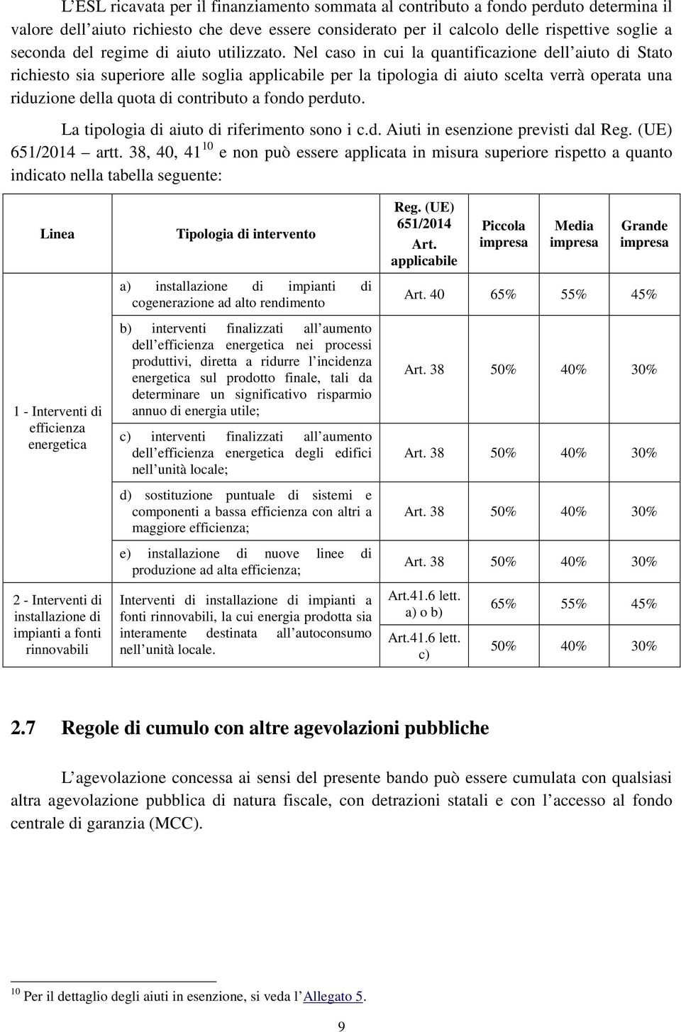 Nel caso in cui la quantificazione dell aiuto di Stato richiesto sia superiore alle soglia applicabile per la tipologia di aiuto scelta verrà operata una riduzione della quota di contributo a fondo