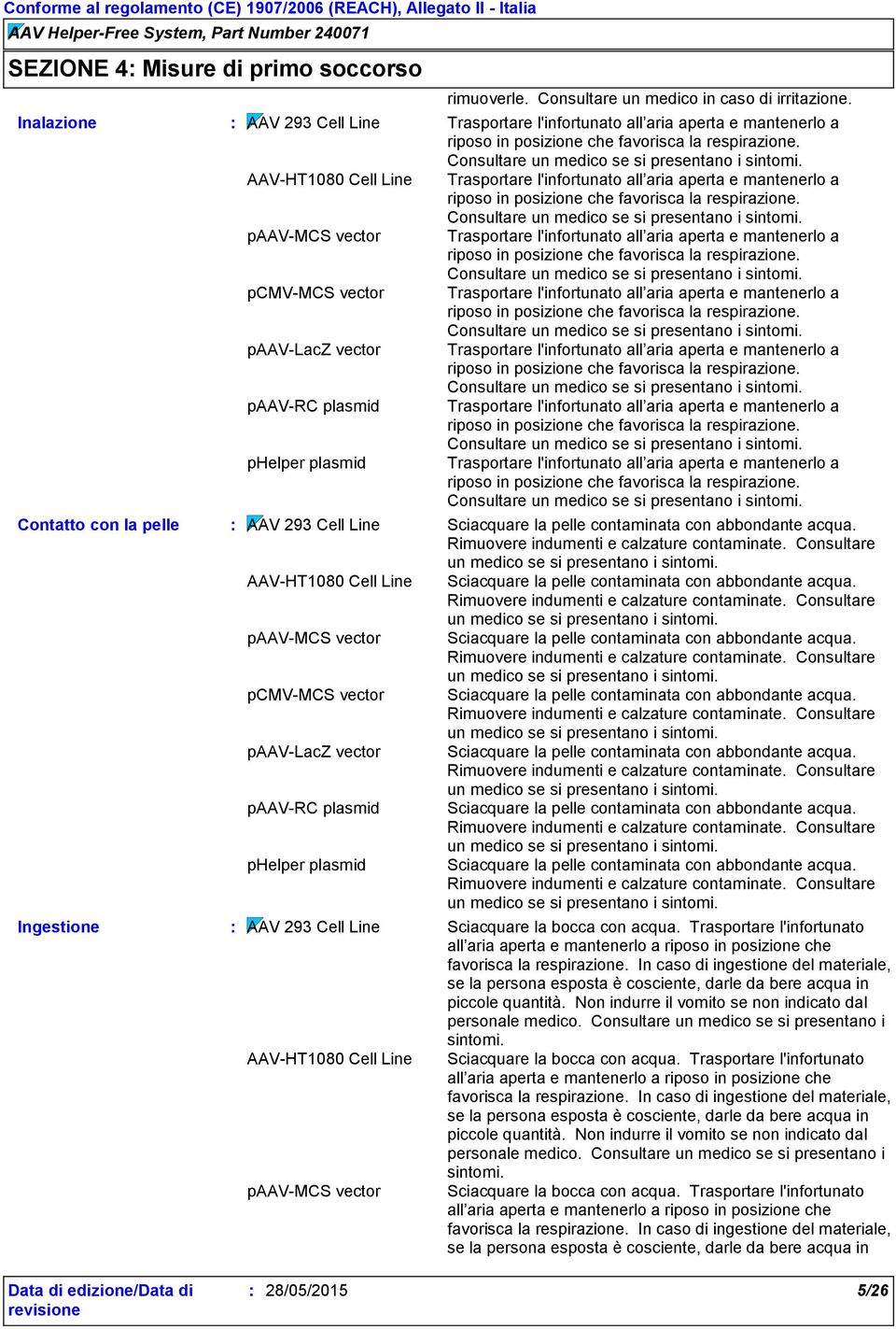 Sciacquare la pelle contaminata con abbondante acqua. Rimuovere indumenti e calzature contaminate. Consultare un medico se si presentano i sintomi.