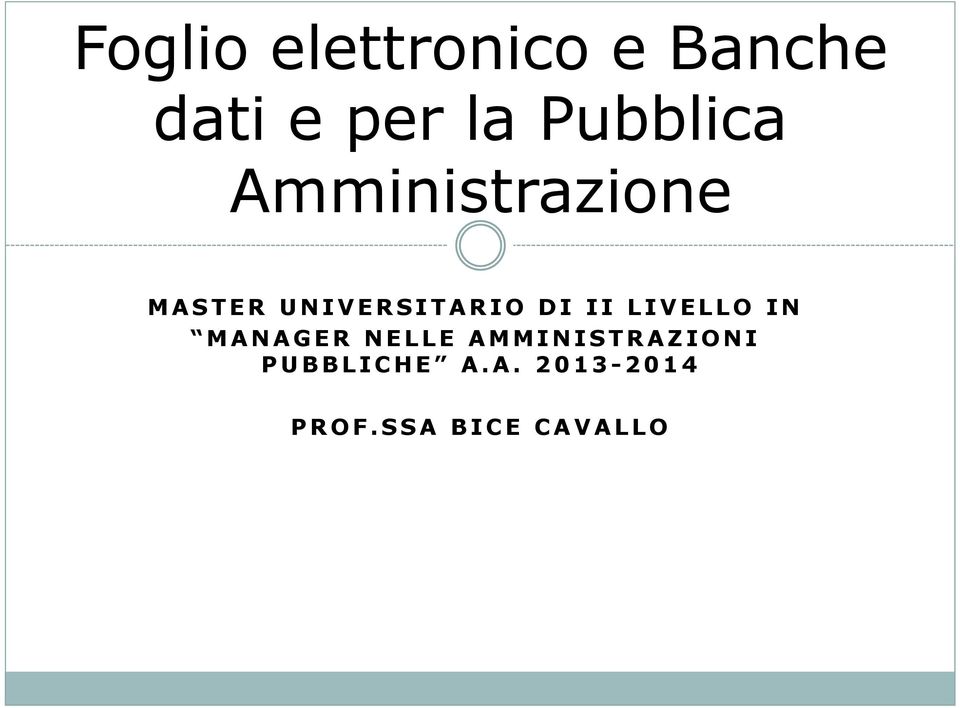 DI II LIVELLO IN MANAGER NELLE