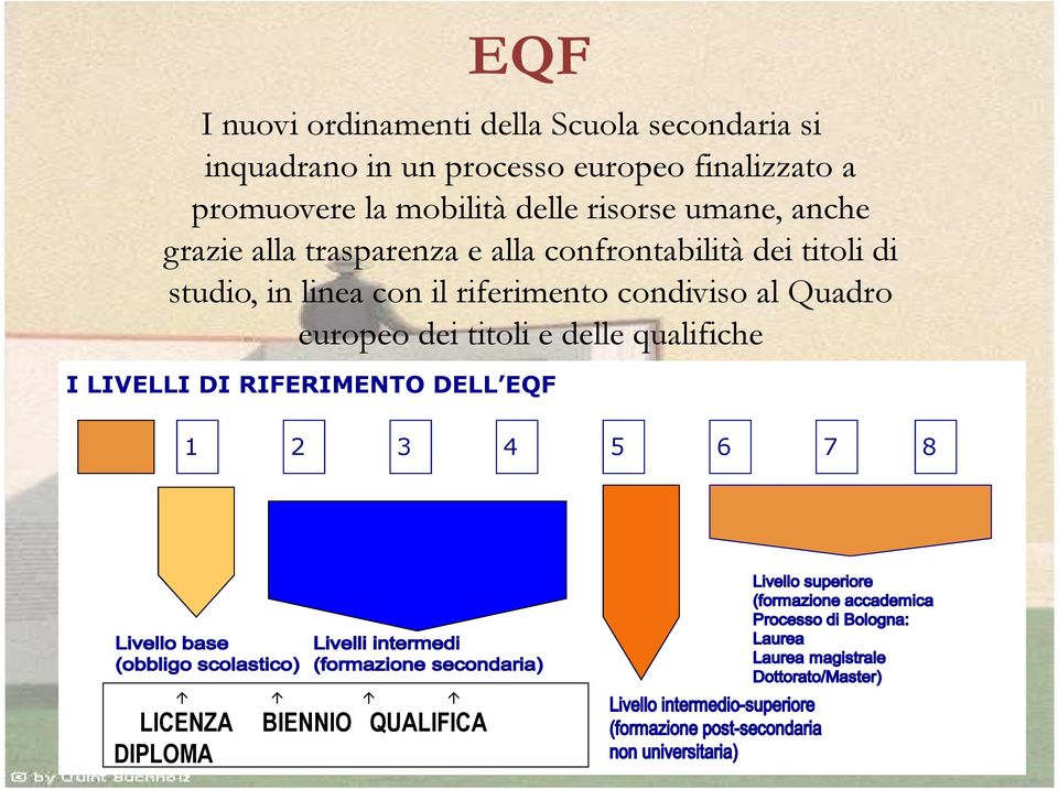 confrontabilità dei titoli di studio, in linea con il riferimento condiviso al Quadro europeo