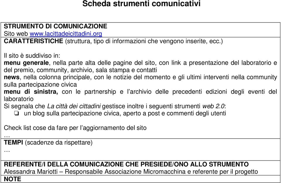 principale, con le notizie del momento e gli ultimi interventi nella community sulla partecipazione civica menu di sinistra, con le partnership e l archivio delle precedenti