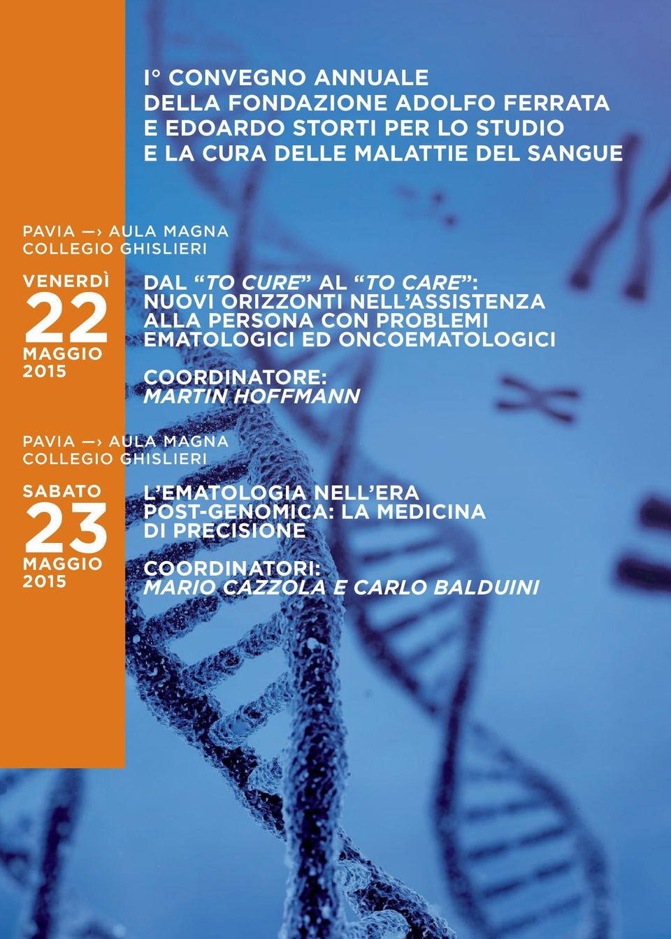 persona con problemi ematologici ed oncoematologici CoordinatorE: Martin Hoffmann SABATO L