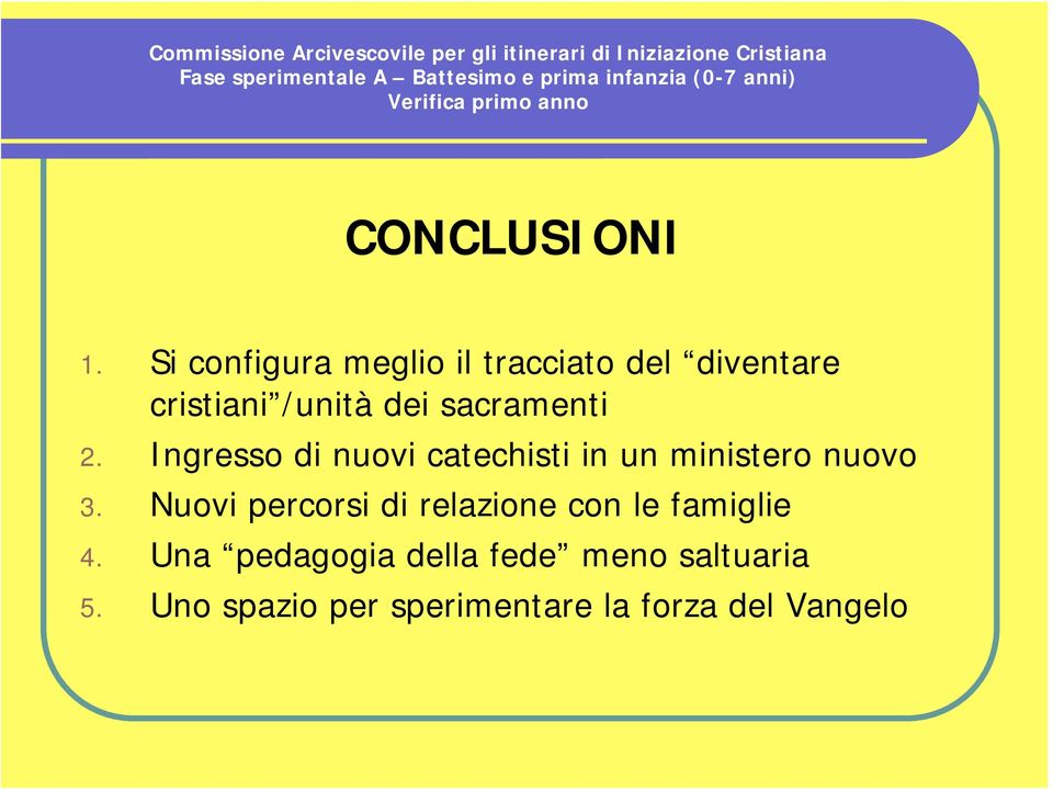 sacramenti 2. Ingresso di nuovi catechisti in un ministero nuovo 3.