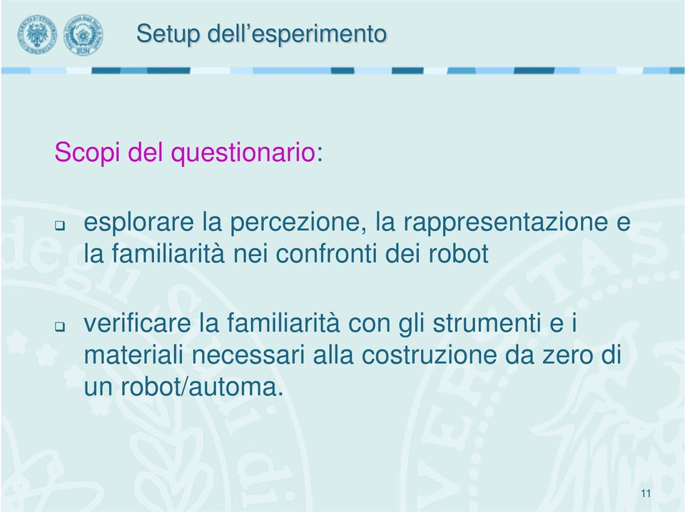 confronti dei robot verificare la familiarità con gli