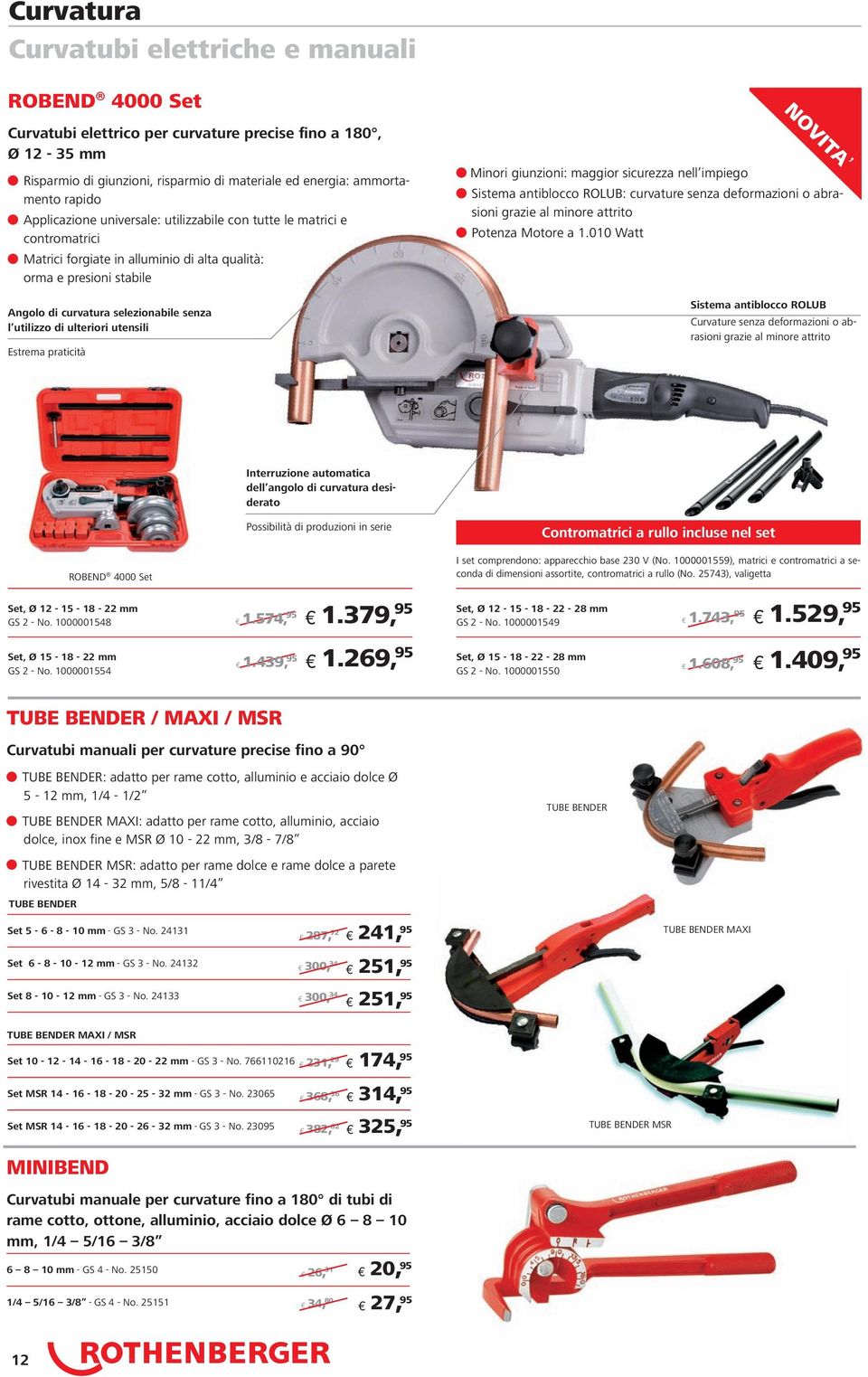 sicurezza nell impiego n Sistema antiblocco ROLUB: curvature senza deformazioni o abrasioni grazie al minore attrito n Potenza Motore a 1.