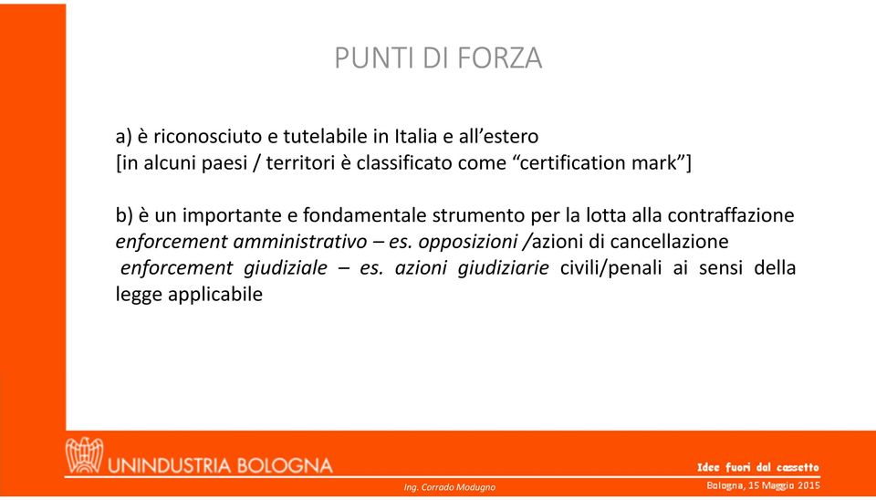 strumento per la lotta alla contraffazione enforcement amministrativo es.