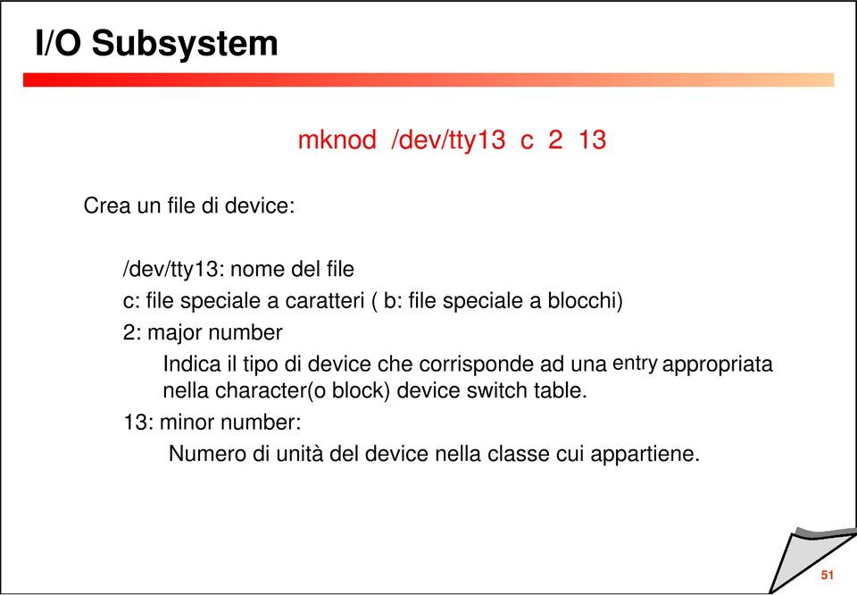 il tipo di device che corrisponde ad una entri appropriata p nella character(o block)