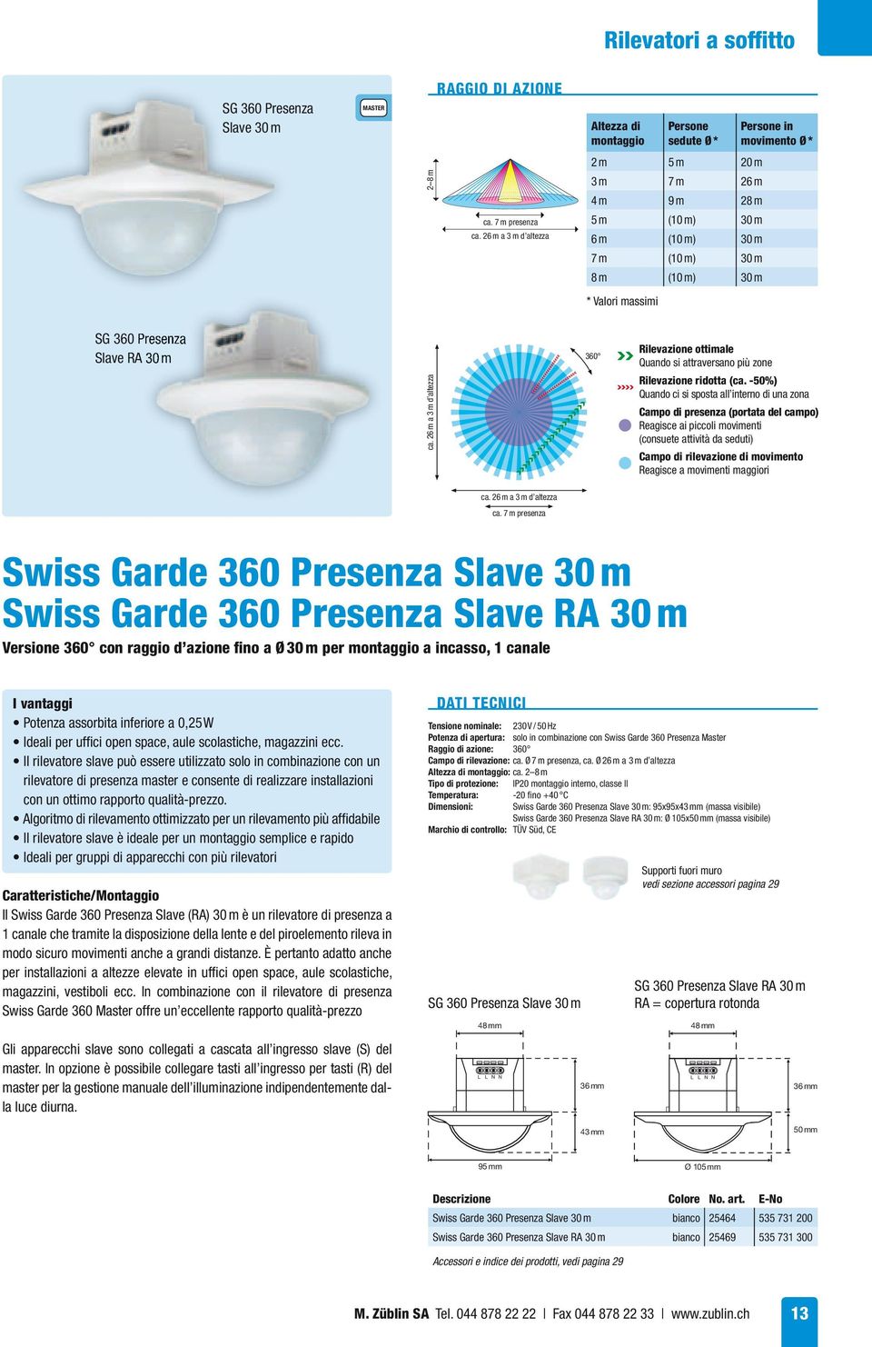 movimento Ø * Campo di presenza (portata del campo) Reagisce ai piccoli movimenti (consuete attività da seduti) ca. 26 m a 3m d altezza ca.