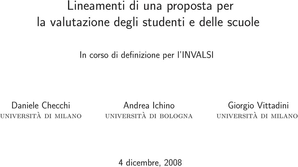 Checchi università di milano Andrea Ichino università di