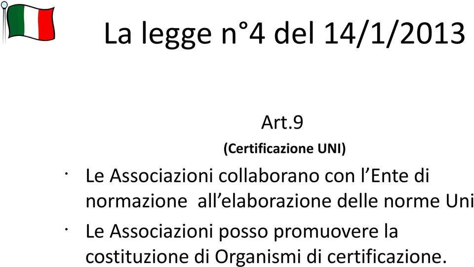 elaborazione delle norme Uni Le Associazioni