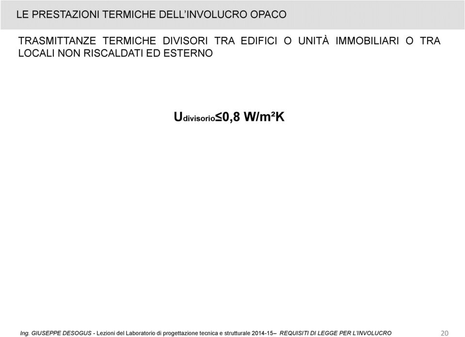 ESTERNO Udivisorio 0,8 W/m²K Ing.