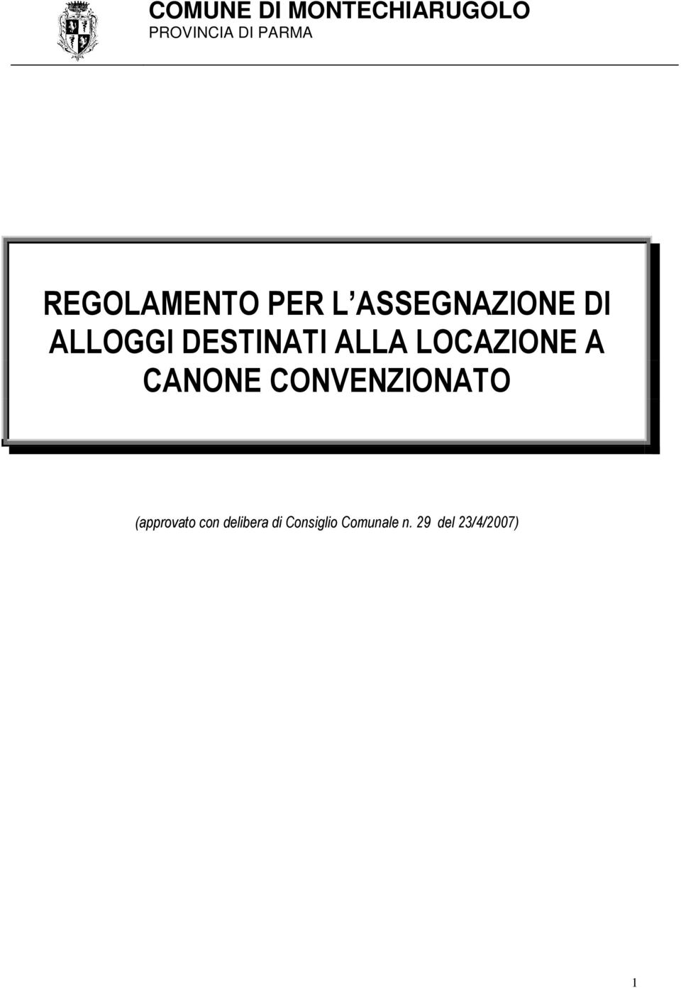 CANONE CONVENZIONATO (approvato con