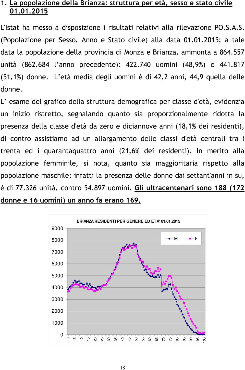 740 uomini (48,9%) e 441.817 (51,1%) donne. L età media degli uomini è di 42,2 anni, 44,9 quella delle donne.