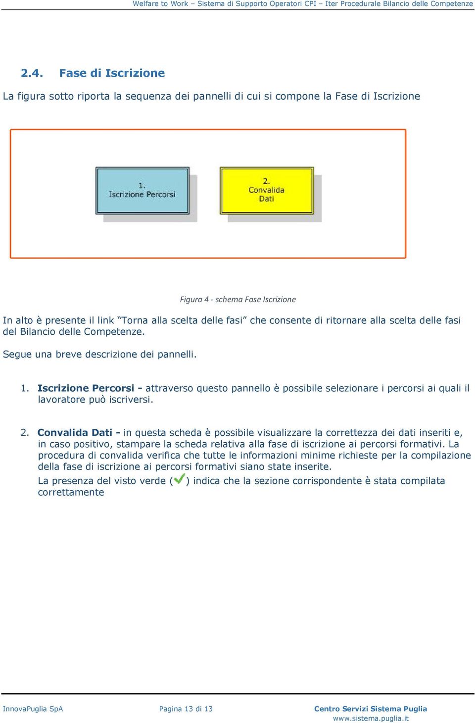 Iscrizione Percorsi - attraverso questo pannello è possibile selezionare i percorsi ai quali il lavoratore può iscriversi. 2.